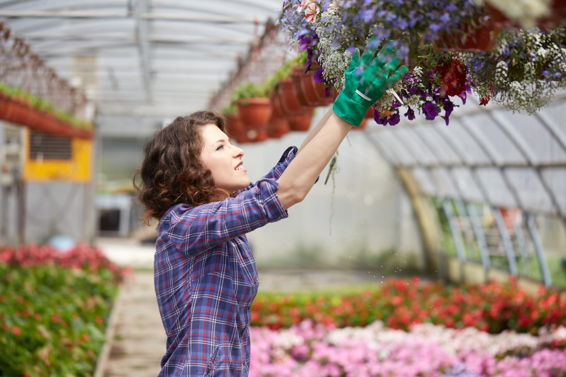 woman working in a plant nursery